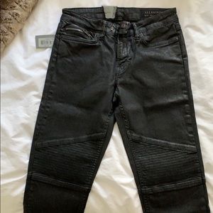 Black motto/biker jeans - Coated